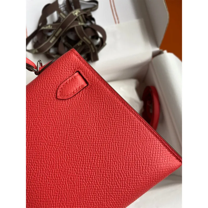 Kelly Mini II Sellier Ručně vyráběná taška v Piment Epsom telecí kůži