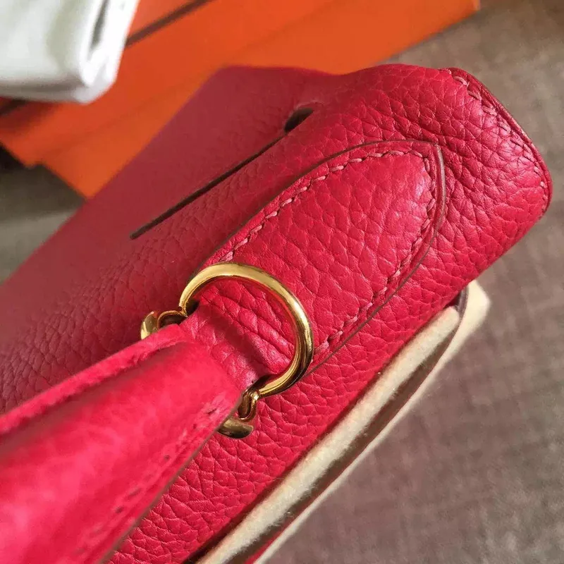 Hermes Red Clemence Kelly Retourne 32cm Ručně vyrobená taška
