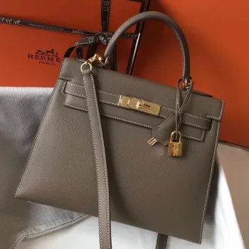 Kelly 28cm Sellier Taška v taupe Epsom kůži
