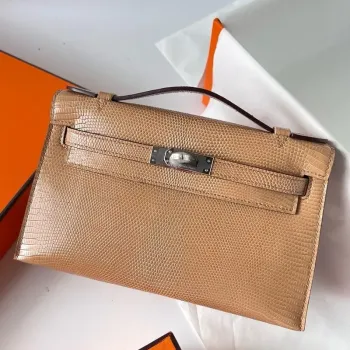 Kelly Pochette Ručně Vyrobená Taška z Kůže Chai Ještěra