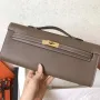 Hermes Taupe Epsom Kelly Cut Ručně vyráběná taška