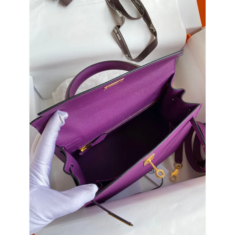 Hermes Epsom Kelly 25cm Sellier Ručně vyrobená taška Anemone