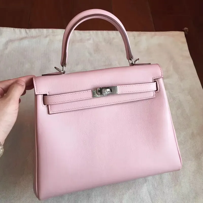 Hermes Swift Kelly 25cm Retourne Ručně vyráběná Taška Rose Dragee