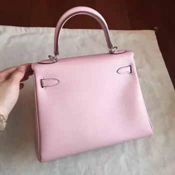 Hermes Swift Kelly 25cm Retourne Ručně vyráběná Taška Rose Dragee