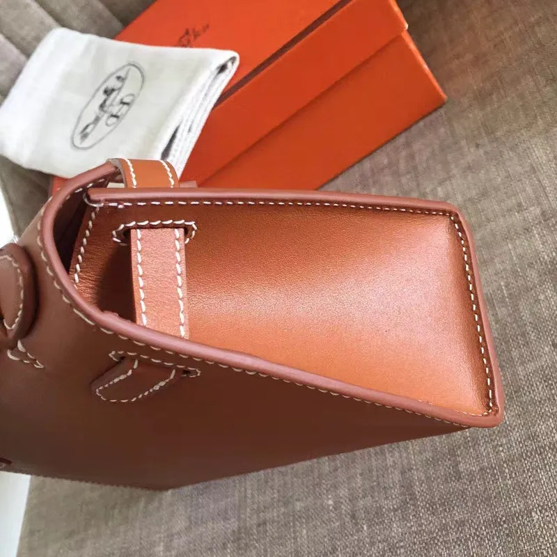 Hermes Gold Kelly Pochette Swift Ručně vyráběná taška