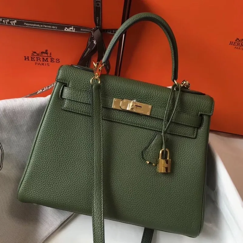 Hermes Canopee Clemence Kelly 28cm Taška