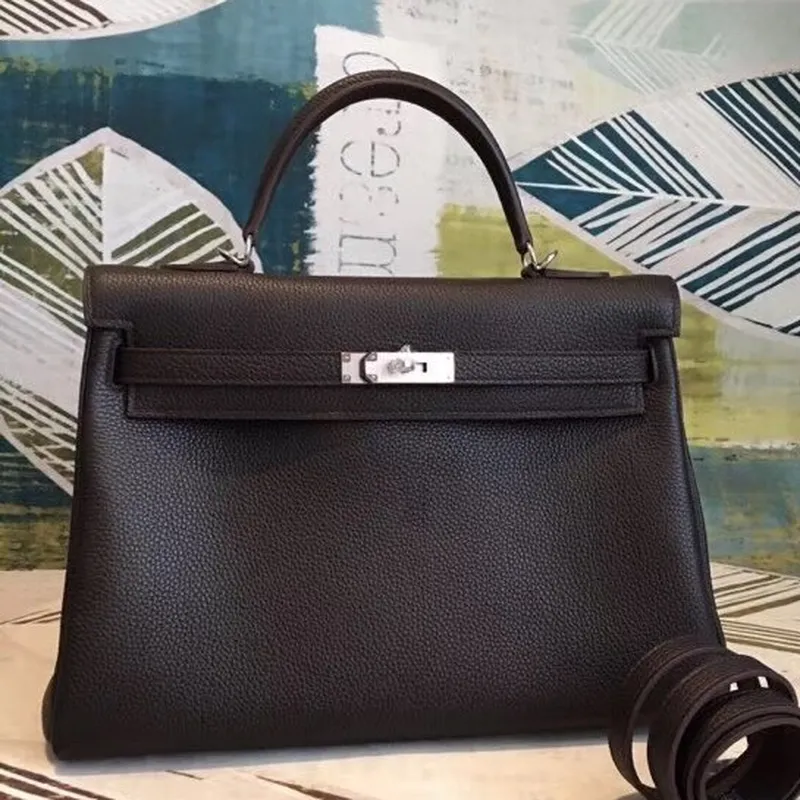 Hermes Cafe Clemence Kelly 35cm Ručně vyrobená taška