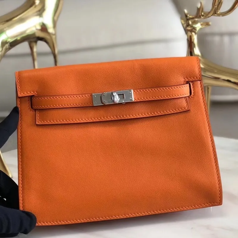Hermès Orange Swift Kelly Danse Bag