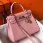Hermes Růžová Clemence Kelly 25cm GHW Taška