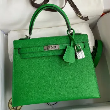 Hermes Epsom Kelly 25cm Sellier Ručně vyráběná taška Bambou