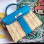 Hermes Blue Picnic Kelly Mini 20cm Košíková Taška