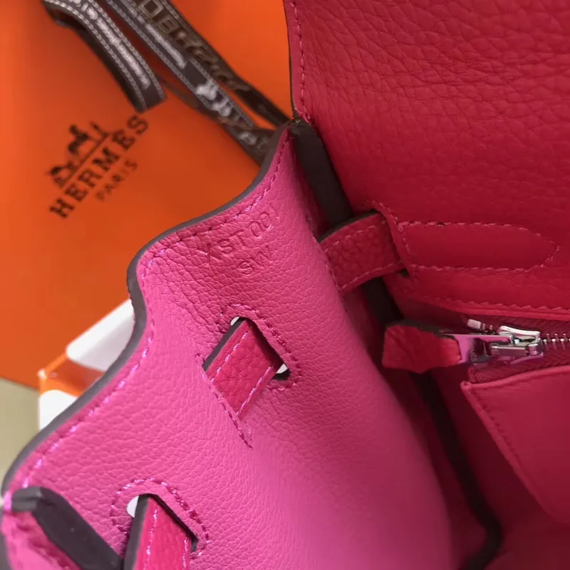 Hermes Rose Red Clemence Kelly 28cm Taška