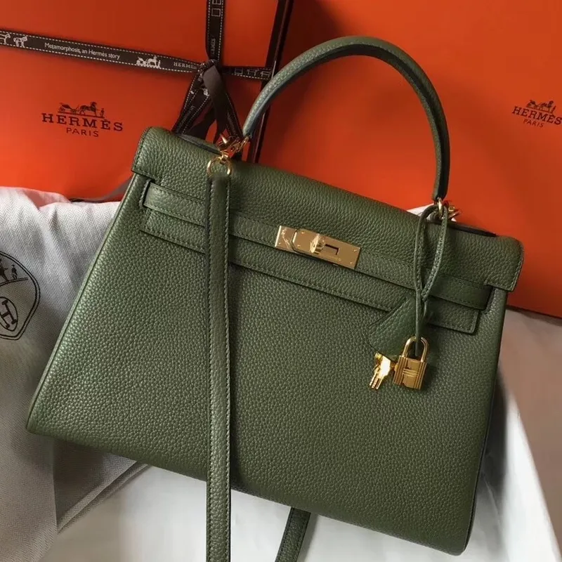 Hermes Canopee Clemence Kelly 32cm Retourne Taška