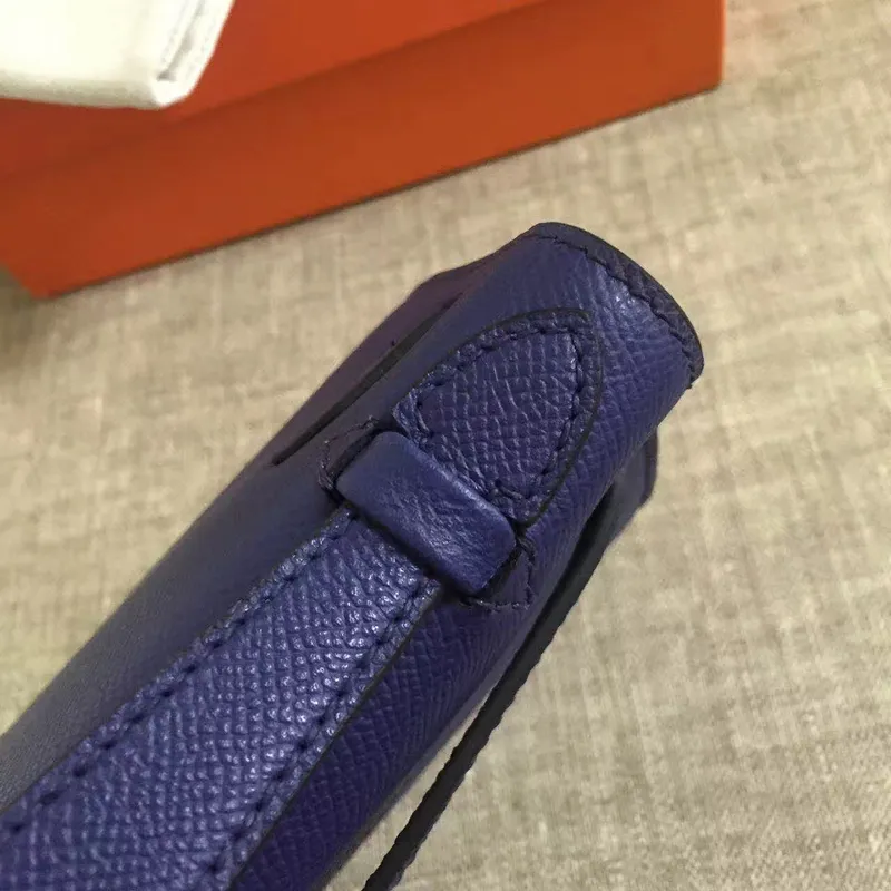 Hermes Sapphire Kelly Pochette Epsom Ručně vyráběná taška