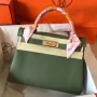 Hermes Canopee Clemence Kelly 28cm Ručně vyráběná taška