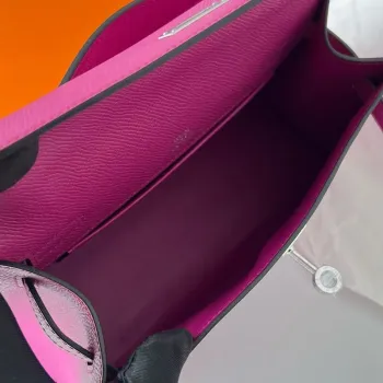 Kelly Pochette Ručně Vyrobená Taška V Růžové Fialové Epsom Telecí Kůži