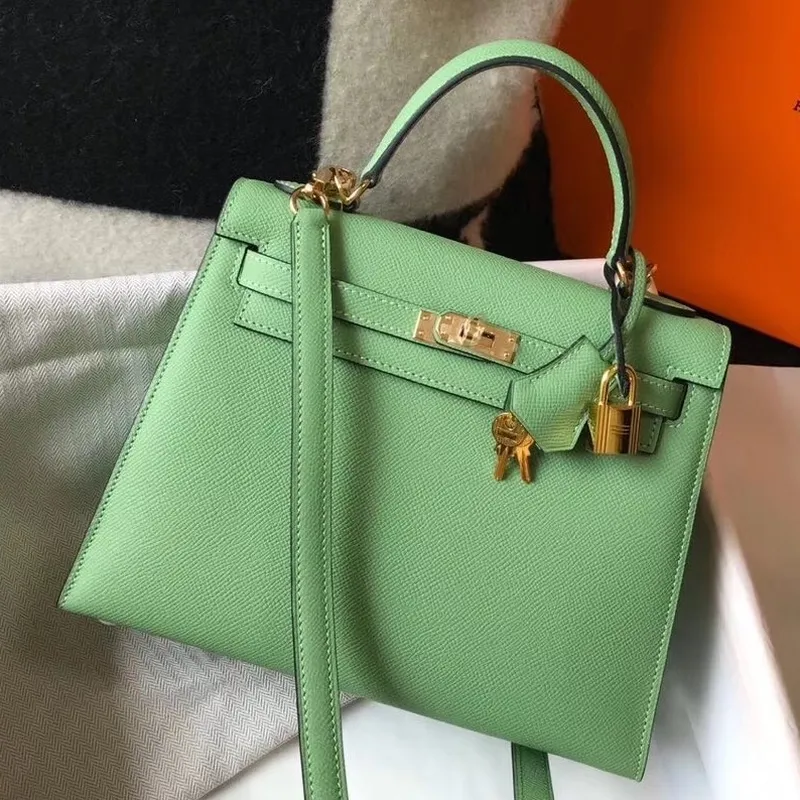 Hermes Vert Criquet Epsom Kelly 28cm Sellier Taška GHW