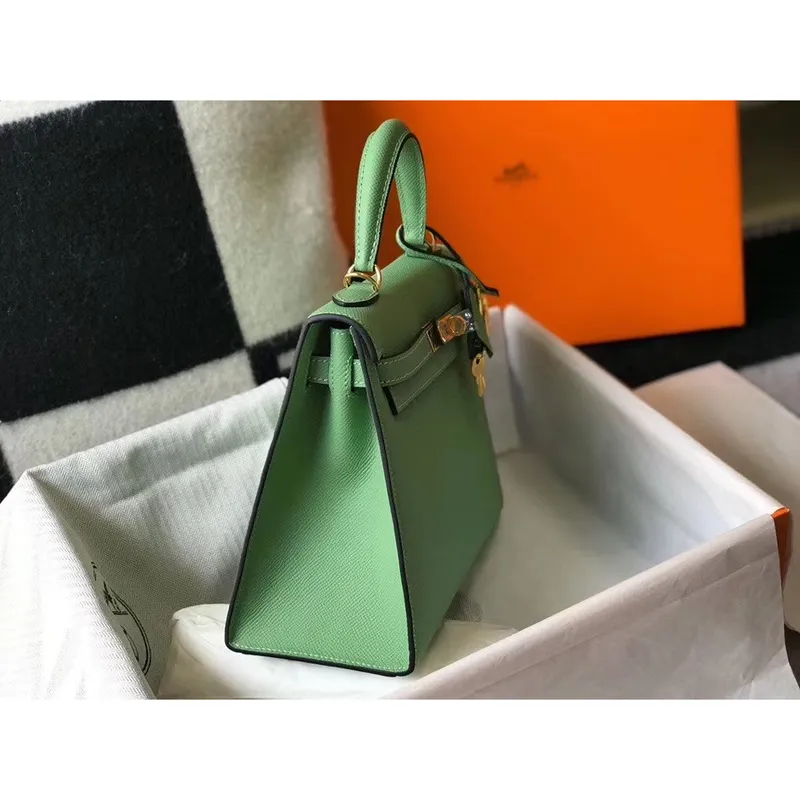 Hermes Vert Criquet Epsom Kelly 28cm Sellier Taška GHW