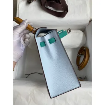 Kelly Sellier 25 Tricolor Taška v modré/zelené/sesame Epsom telecí kůže