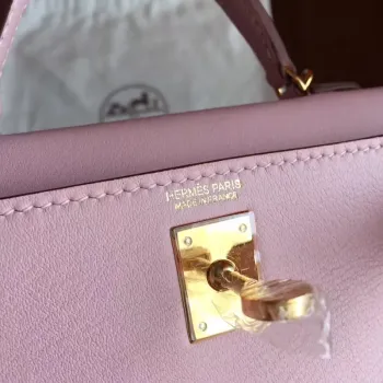 Hermes Rose Dragee Swift Kelly Mini II Ručně vyráběná taška