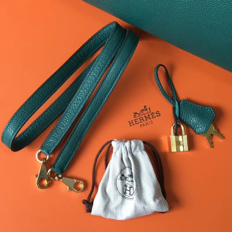 Kelly 32cm Retourne Taška v Malachitové Kůže Clemence