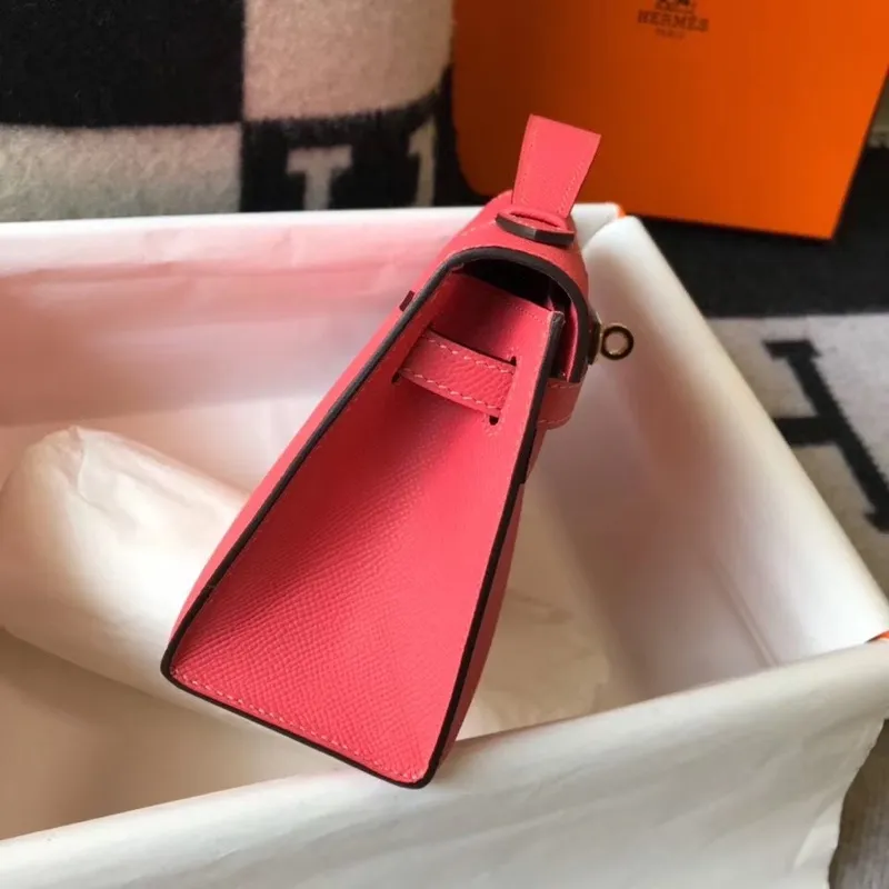 Kelly Pochette Taška v Růžovém Rtěnkovém Epsom Kůži