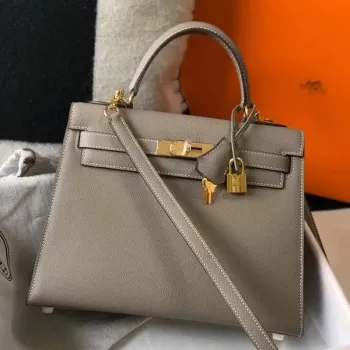 Hermes Gris Asphalt Epsom Kelly 28cm Sellier Taška GHW