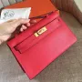 Hermes Red Kelly Pochette Epsom Ručně vyrobená taška
