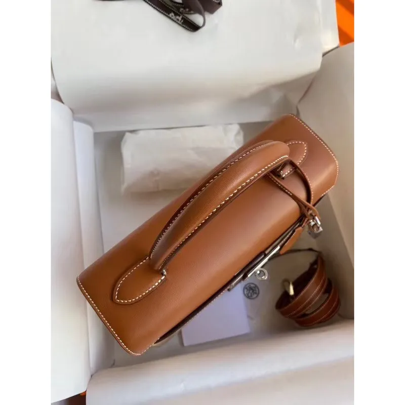Hermes Brown Pikniková Kelly 28cm Košíková Taška