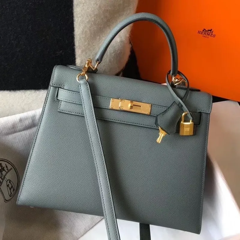 Hermes Vert Amande Epsom Kelly 28cm Sellier Taška GHW