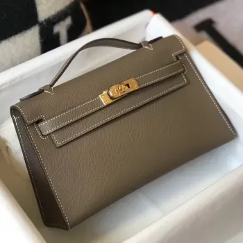 Kelly Pochette Taška v taupe šedé Epsom kůži