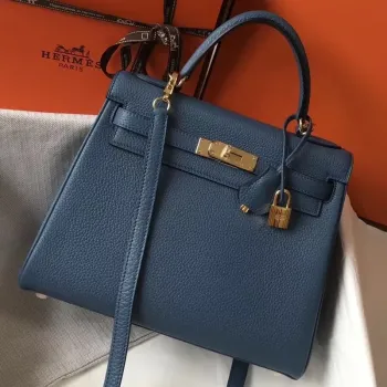 Hermes Modrý Achát Clemence Kelly Taška 28cm