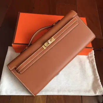 Hermes Gold Swift Kelly Cut Ručně Vyrobená Taška