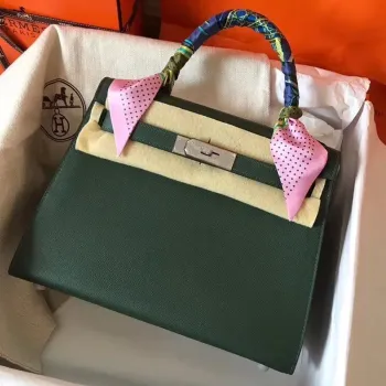 Hermes Vert Anglais Epsom Kelly 28cm Ručně vyráběná taška
