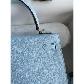 Hermes Epsom Kelly 25cm Sellier Ručně vyráběná taška Celeste