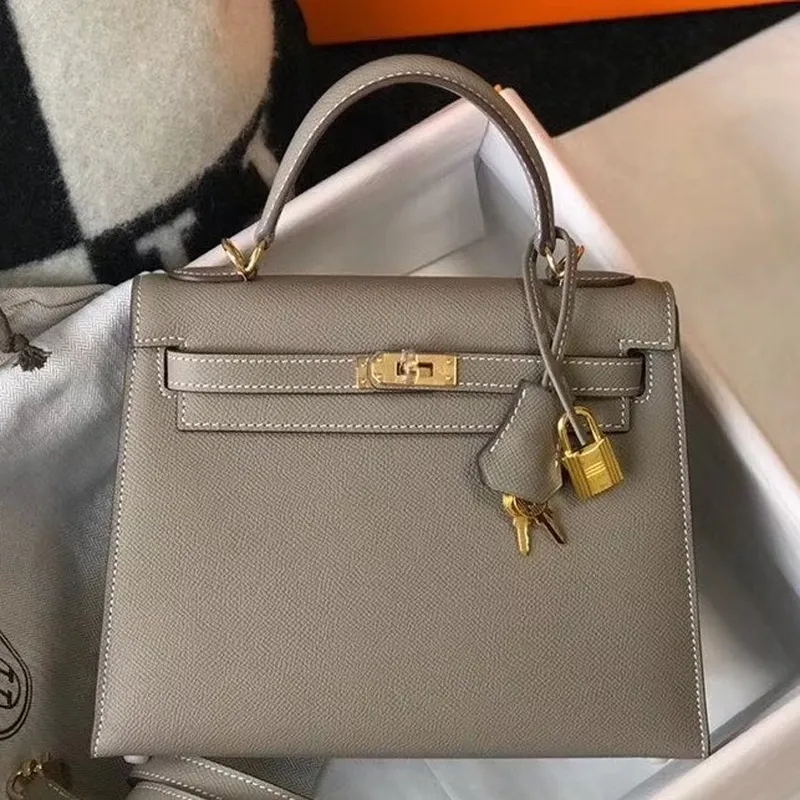 Hermes Gris Asphalt Epsom Kelly 25cm Sellier Taška GHW