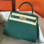 Hermes Malachite Epsom Kelly 28cm Ručně vyráběná taška