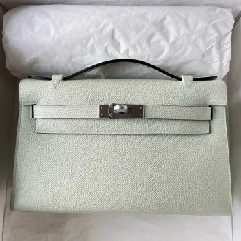 Kelly Pochette Ručně Vyrobená Taška V Zeleném Fizz Epsom Telecí Kůži