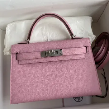 Kelly Mini II Sellier Ručně Vyrobená Taška V Mauve Sylvestre Epsom Telecí Kůže