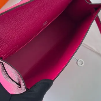 Kelly Pochette Ručně Vyrobená Taška V Růžové Mexiko Chevre Mysore Kůži