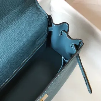 Hermès Blue Jean Clemence Kelly 28cm Taška