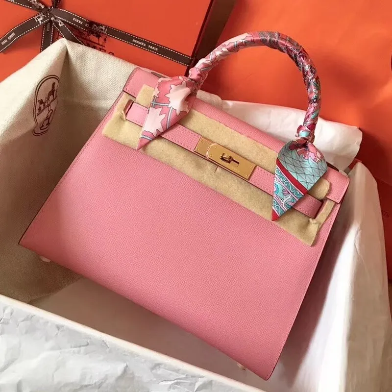Hermes Rose Confetti Epsom Kelly 28cm Ručně vyrobená taška