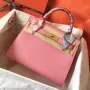 Hermes Rose Confetti Epsom Kelly 28cm Ručně vyrobená taška