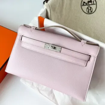 Kelly Pochette Ručně Vyrobená Taška V Měkké Růžové Kůži