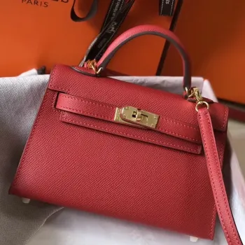 Kelly Mini II Taška v Rouge Vif Epsom kůži