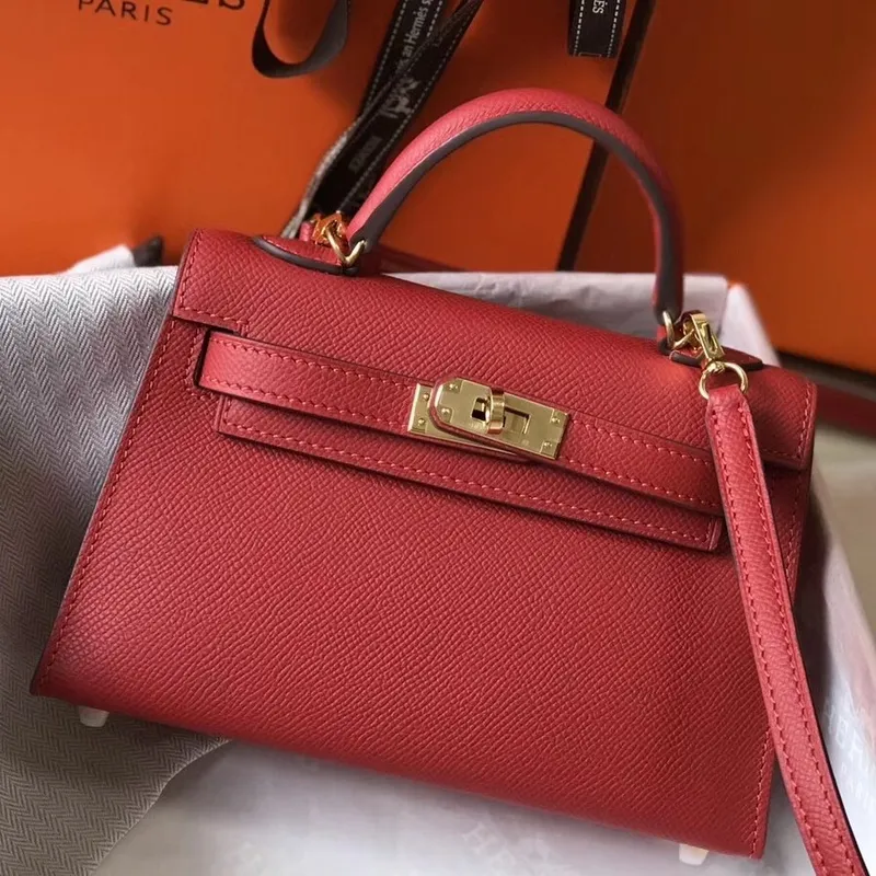 Kelly Mini II Taška v Rouge Vif Epsom kůži