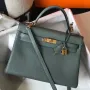 Hermes Vert Amande Clemence Kelly 32cm Retourne Taška