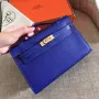 Hermes Blue Electric Kelly Pochette Epsom Ručně vyráběná taška