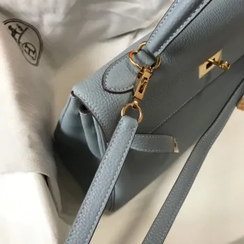 Hermes Blue Lin Clemence Kelly 32cm Retourne Taška