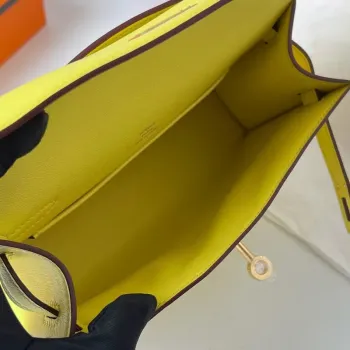 Kelly Pochette Ručně Vyrobená Taška V Limetkovém Swift Telecí Kůži